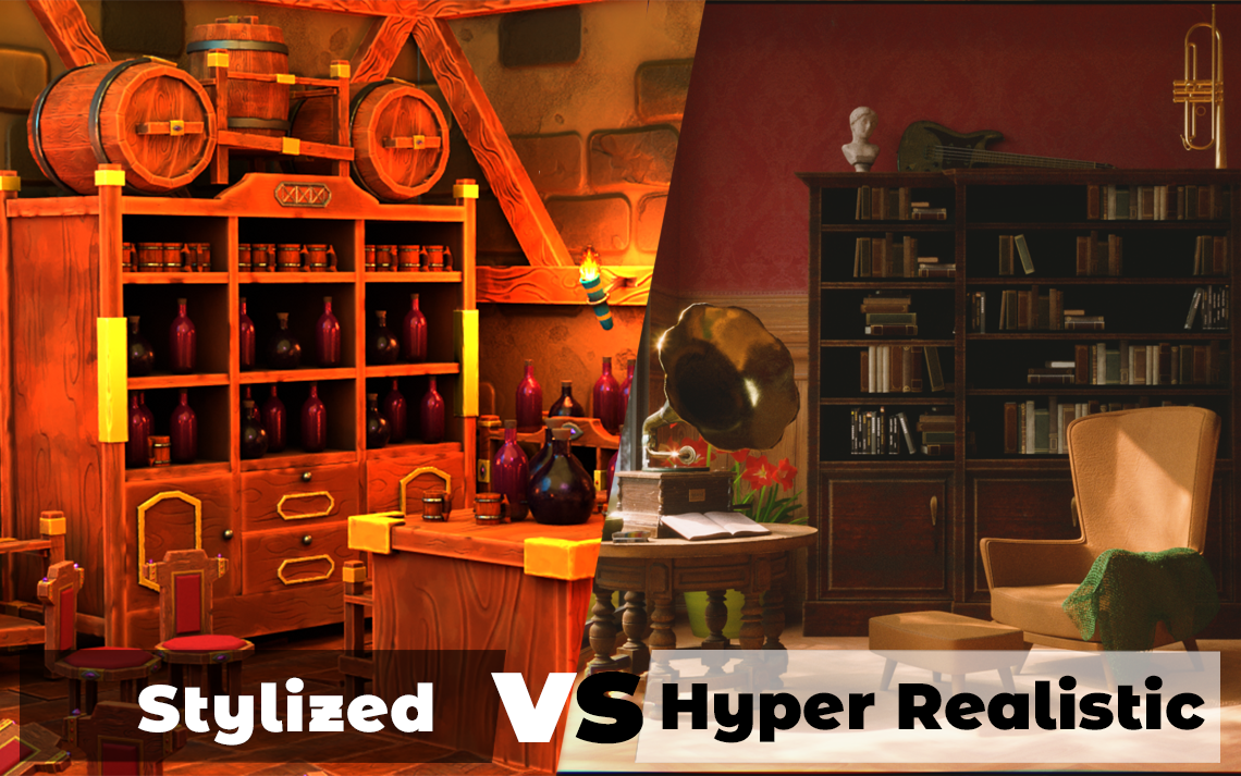 stylized vs hyper-realistic