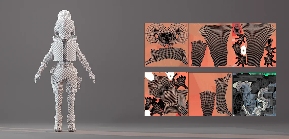 UV Mapping - 3D game character design