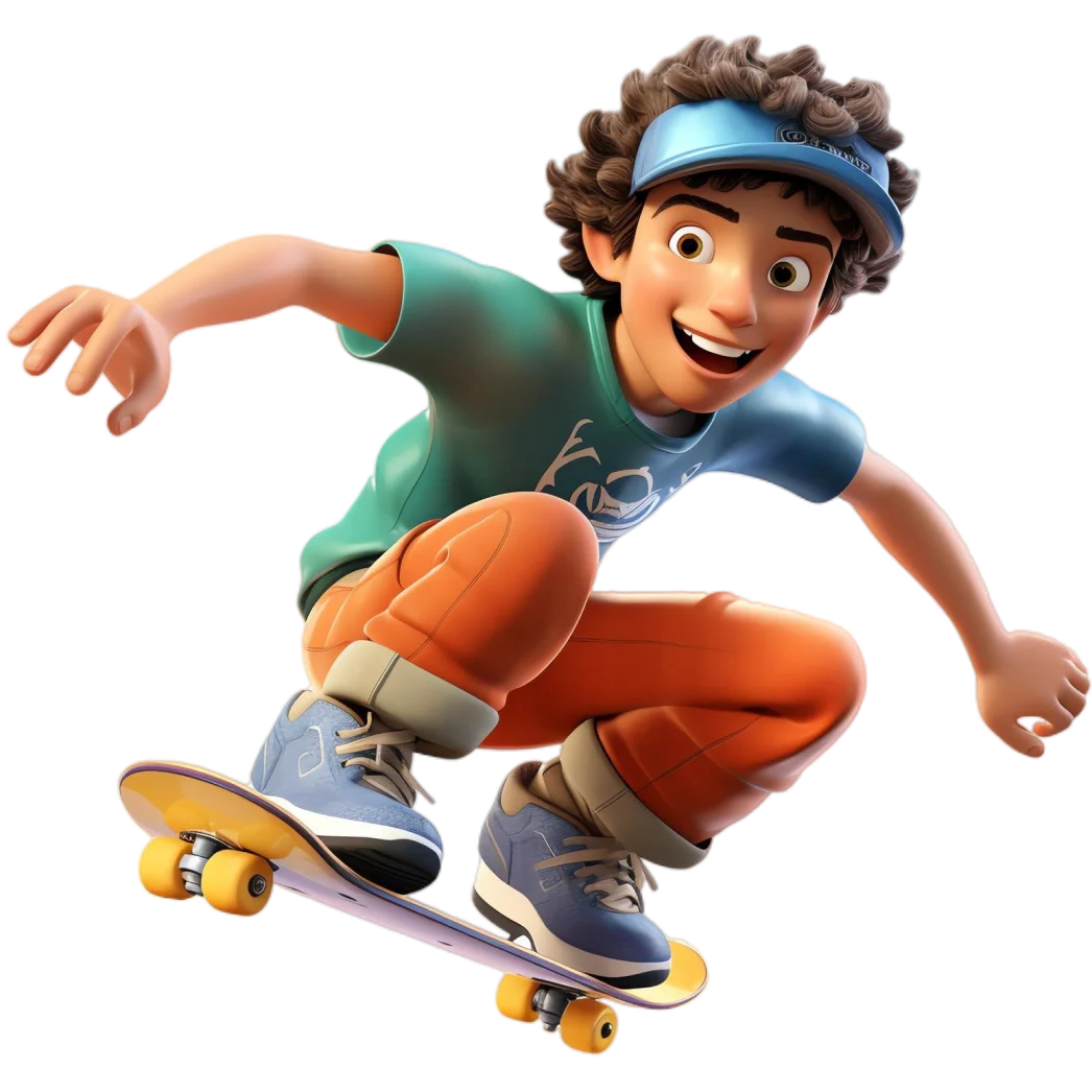 boy with skateboard
