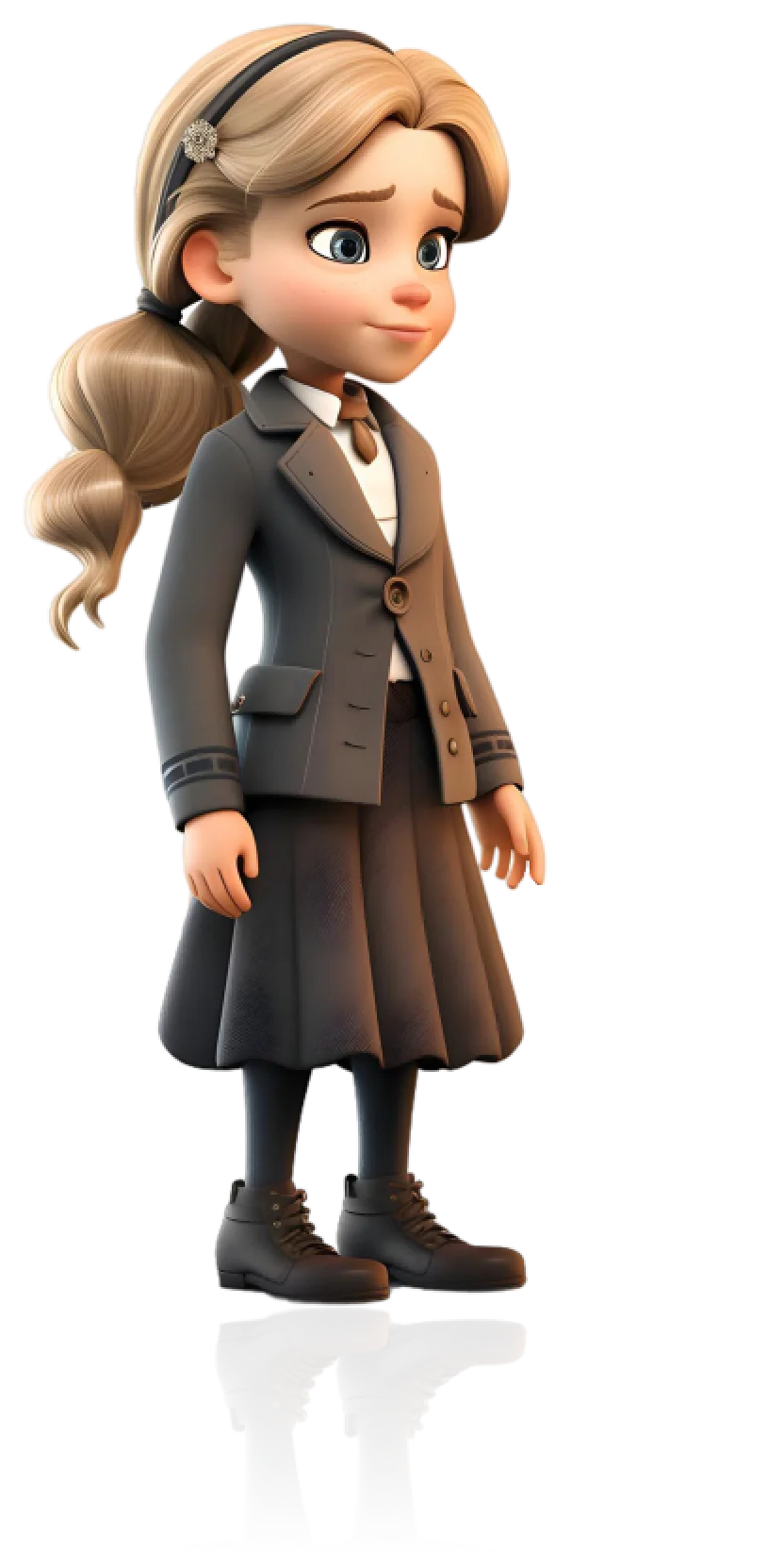 3D Illustration Young Business Woman