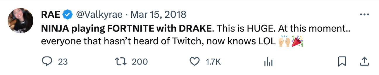 Ninja playing Fortnite with Drake