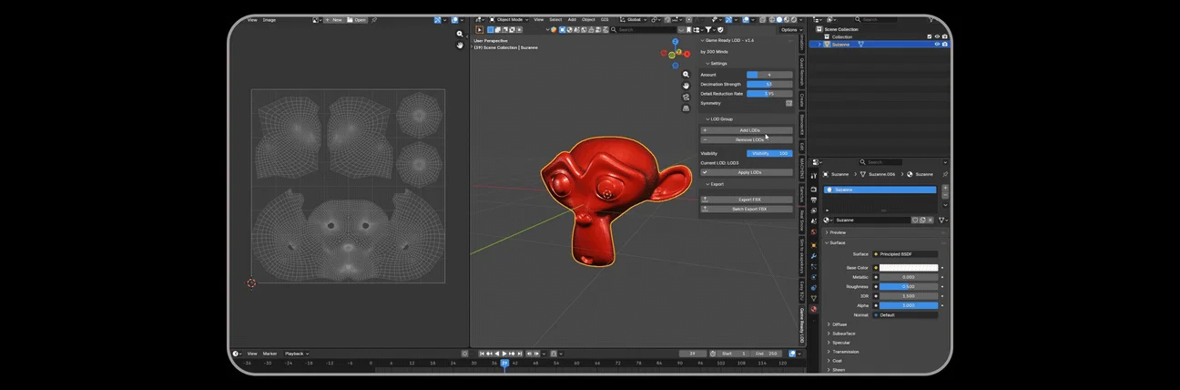 preserves uvs materials vertex normals